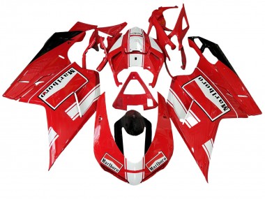 Achetez Carénages Moto Ducati 848/1098/1198 2007-2014 - Blanc Rouge Noir Brillant Marlboro