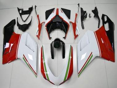 Achetez Carénages Moto Ducati 848/1098/1198 2007-2014 - Blanc Rouge Vert Noir Brillant