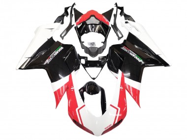 Achetez Carénages Moto Ducati 848/1098/1198 2007-2014 - Blanc Rouge Noir Brillant
