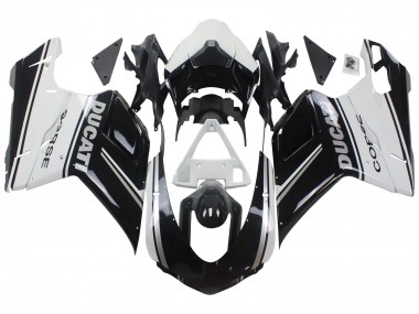 Achetez Carénages Moto Ducati 848/1098/1198 2007-2014 - Blanc Noir Brillant Corse