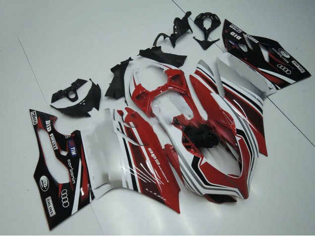 Carénage Moto Ducati Panigale 899 2011-2014 - Blanc Rouge Noir Brillant