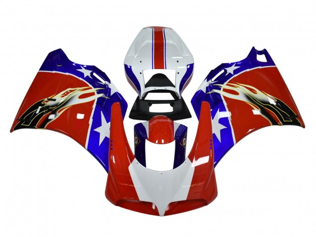 Carénages Moto Ducati 748/916/996/998 1993-2005 - Blanc Rouge Bleu Noir Flamme