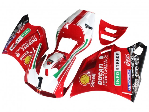 Carénages Moto Ducati 748/916/996/998 1993-2005 - Blanc Rouge Jaune Vert Noir Brillant Performance