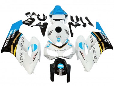 Achetez Carénages Moto Honda CBR1000RR 2004-2005 - Blanc Bleu Clair Jaune Noir Konica Minolta