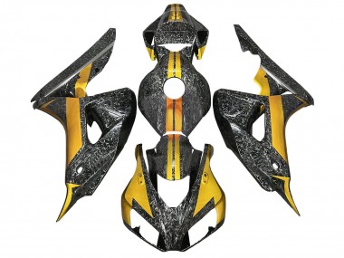 Achetez Carénages Moto Honda CBR1000RR 2006-2007 - Or Noir Fibre de Carbone Forgée