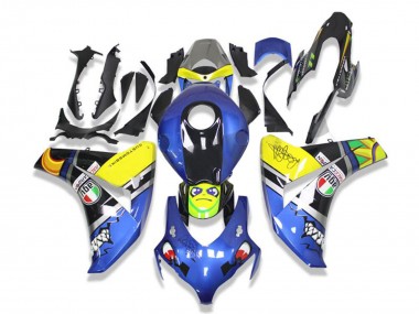 Achetez Carénages Moto Honda CBR1000RR 2008-2011 - Bleu Jaune Noir Brillant Requin
