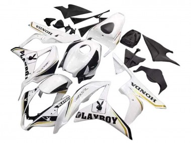 Achetez Carénage Moto Honda CBR600RR 2007-2008 - Blanc Or Noir Brillant Playboy