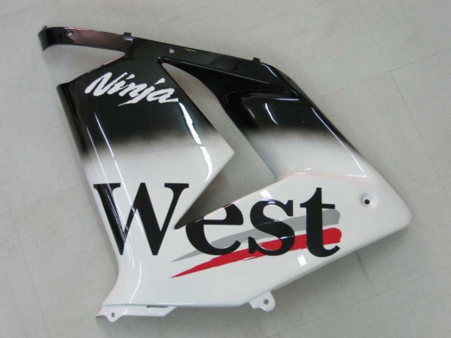 Carénages Moto Kawasaki ZX10R 2004-2005 - Blanc Noir West Ninja