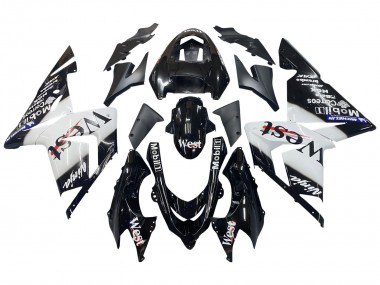 Achetez Carénages Moto Kawasaki ZX10R 2004-2005 - Blanc Noir West Ninja