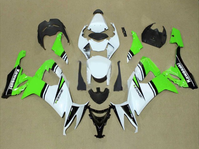 Carénages Moto Kawasaki ZX10R 2008-2010 - Blanc Vert Noir
