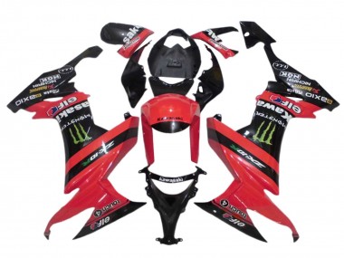 Achetez Carénages Moto Kawasaki ZX10R 2008-2010 - Rouge Noir Vert Monstre Elf 27