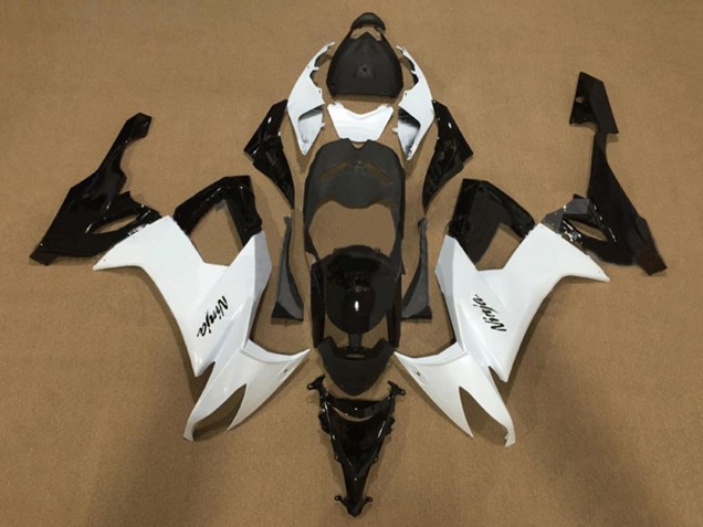 Carénages Moto Kawasaki ZX10R 2008-2010 - Blanc Noir Brillant
