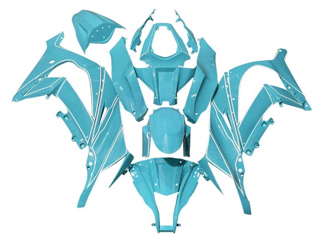 Carénages Moto Kawasaki ZX10R 2008-2010 - Bleu Clair Blanc Doubler