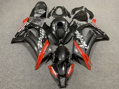 Achetez Carénages Moto Kawasaki ZX10R 2008-2010 - Noir Fibre de Carbone Rouge