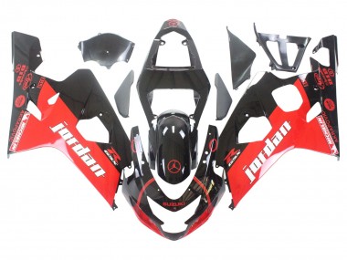 Achetez Carénages Moto Suzuki GSXR 600 / GSXR 750 2004-2005 - Noir Brillant Rouge Jordan Michelin