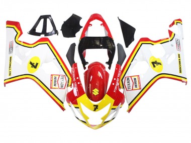 Achetez Carénages Moto Suzuki GSXR 600 / GSXR 750 2004-2005 - Blanc Rouge Jaune Michelin Texaon Heron 7
