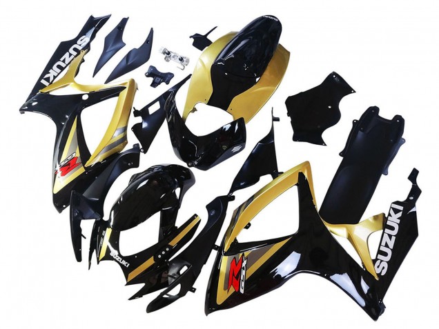 Carénages Moto Suzuki GSXR 600 / GSXR 750 2006-2007 - Or Noir Brillant Rouge