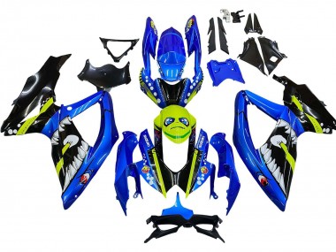 Achetez Carénages Moto Suzuki GSXR 600 / GSXR 750 2008-2010 - Bleu Fluorescent Vert Requin