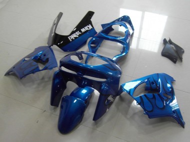 Achetez Carénages Moto Kawasaki ZX9R 1998-1999 - Bleu Noir Flamme