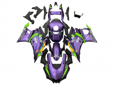 Achetez Carénages Moto Yamaha YZF R3/R25 2019-2021 - Violet Vert Blanc EVA Courses