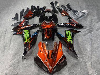 Achetez Carénages Moto Yamaha YZF 1000 R1 2002-2003 - Orange Noir Vert Néon Flamme 16