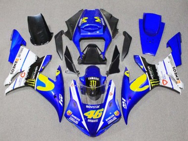 Achetez Carénages Moto Yamaha YZF 1000 R1 2002-2003 - Bleu Blanc Noir Jaune Monstre 46
