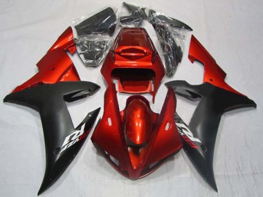 Achetez Carénages Moto Yamaha YZF 1000 R1 2002-2003 - Rouge Noir Mat