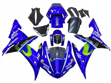 Achetez Carénages Moto Yamaha YZF 1000 R1 2002-2003 - Bleu Noir Vert MoviStar ENEOS Monstre