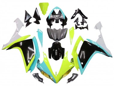 Achetez Carénages Moto Yamaha YZF 1000 R1 2007-2008 - Bleu Clair Vert Citron Noir