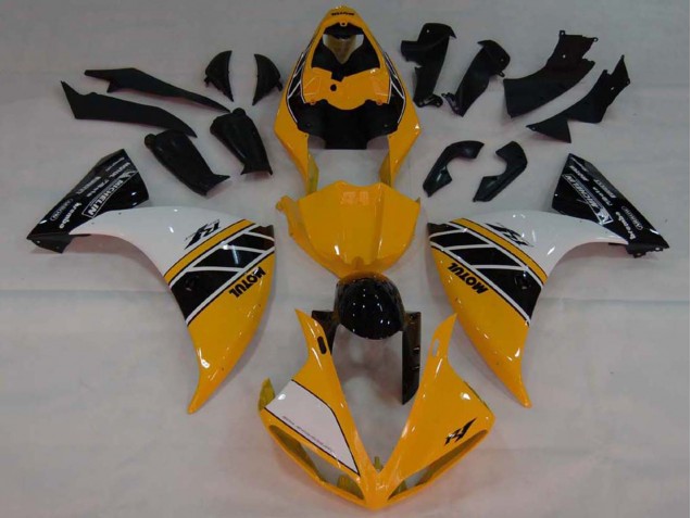 Carénages Moto Yamaha YZF 1000 R1 2007-2008 - Jaune Blanc Noir