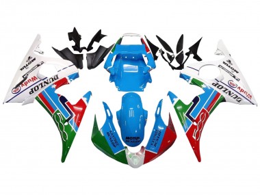 Achetez Carénages Moto Yamaha YZF R6 2003-2004 - Blanc Bleu Vert Rouge Kastinee Dunlop Motul
