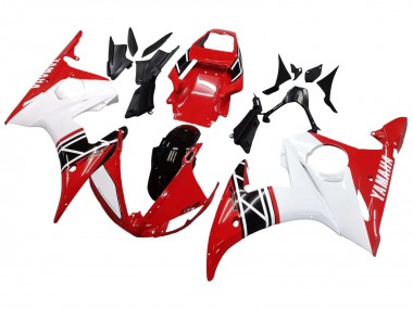 Achetez Carénage Moto Yamaha YZF R6 2003-2004 - Blanc Rouge Noir Brillant