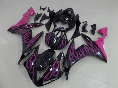 Achetez Carénages Moto Yamaha YZF R1 2004-2006 - Noir Brillant Rose Flamme