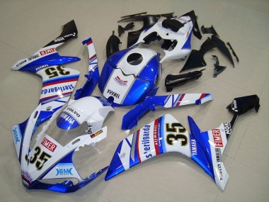 Achetez Carénages Moto Yamaha YZF R1 2007-2008 - Blanc Bleu Rouge Noir Volvo Sterilgarda Yamalube Fimer 35