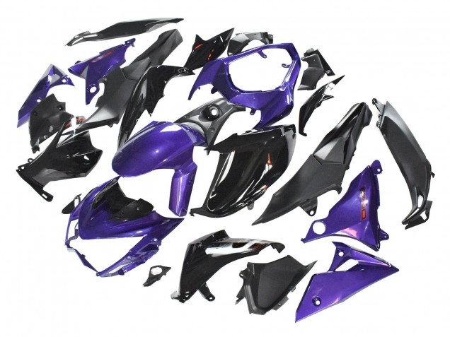 Carénages Moto Kawasaki Z1000 2014-2019 - Violet Noir Brillant Noir Mat