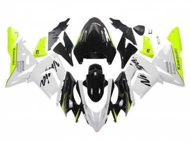 Achetez Carénages Moto Kawasaki ZX10R 2004-2005 - Blanc Noir Jaune Néon