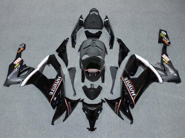 Carénages Moto Kawasaki ZX10R 2008-2010 - Noir Brillant Rouge Blanc Hayate
