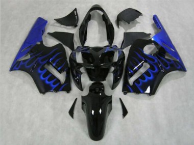 Achetez Carénage Moto Kawasaki ZX12R 2002-2006 - Noir Brillant Bleu Flamme