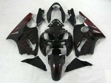 Achetez Carénages Moto Kawasaki ZX12R 2002-2006 - Noir Brillant Bourgogne Flamme