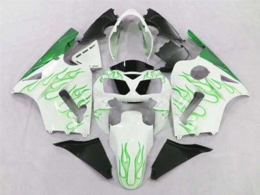 Achetez Carénages Moto Kawasaki ZX12R 2002-2006 - Blanc Vert Flamme