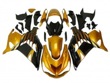 Achetez Carénages Moto Kawasaki ZX14R ZZR1400 2012-2024 - Or Noir Brillant