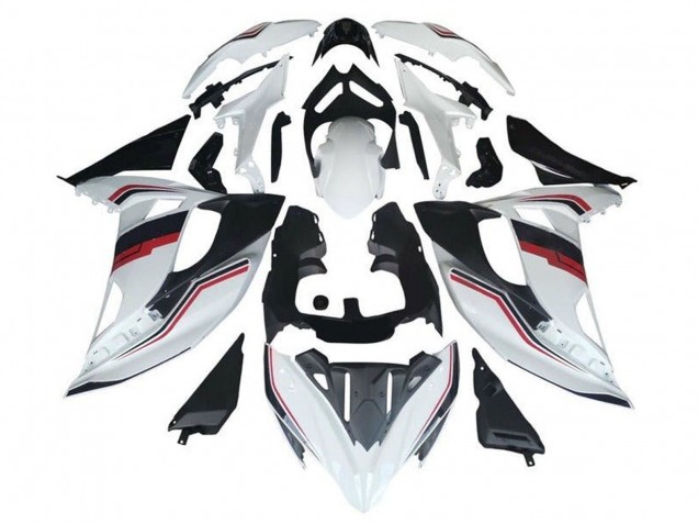Carénages Moto Kawasaki Ninja 650 EX650 2017-2019 - Blanc Rouge Noir Bande