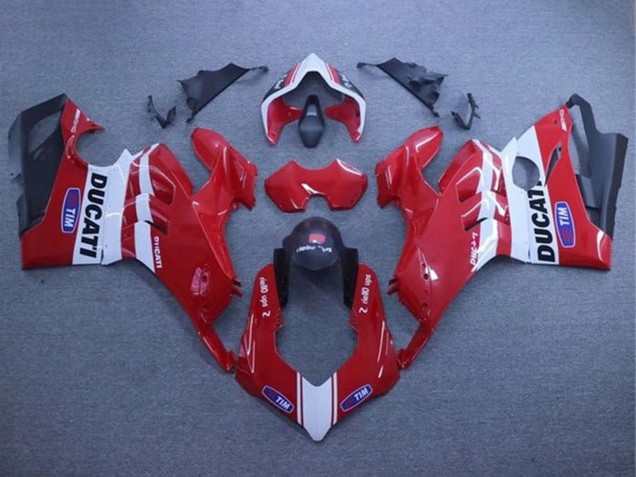 Carénages Moto Ducati Panigale V4 V4S 2020-2021 - Blanc Rouge Noir Mat Tim