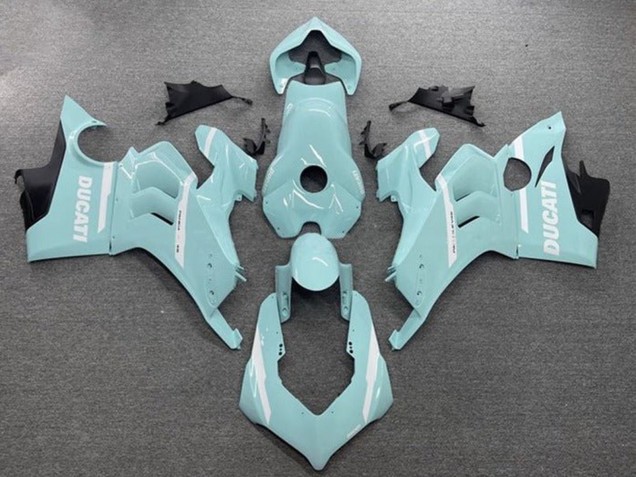Carénages Moto Ducati Panigale V4 V4S 2020-2021 - Bleu Clair Blanc