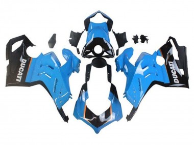 Achetez Carénages Moto Ducati Panigale V4 V4S 2020-2021 - Bleu Clair Orange Noir Brillant