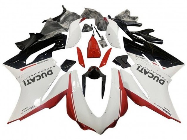 Carénages Moto Ducati 959 2015-2020 - Blanc Rouge Noir Brillant