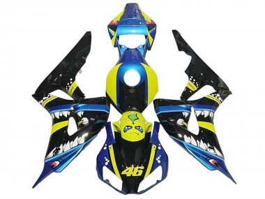 Achetez Carénages Moto Honda CBR1000RR 2006-2007 - Bleu Jaune Noir Brillant Requin 46