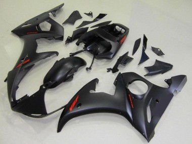 Achetez Carénages Moto Yamaha YZF R6 2003-2004 - Noir Mat Rouge Décalque