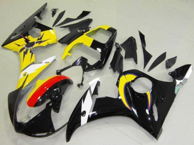 Carénages Moto Yamaha YZF R6 2003-2004 - Jaune Rouge Noir Brillant