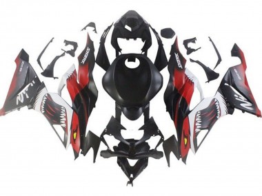 Achetez Carénages Moto Kawasaki ZX6R 2019-2022 - Noir Mat Rouge Blanc Requin